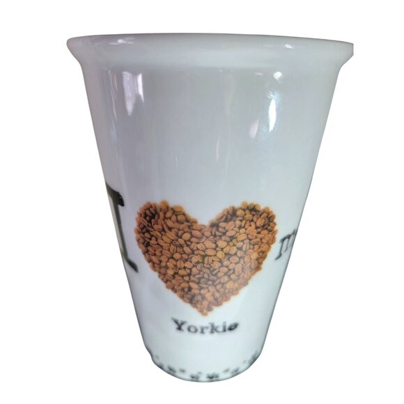 Mug I Love My Yorkie Ceramic Little Gifts White dog lovers gift cup pencil hldr - Picture 1 of 5